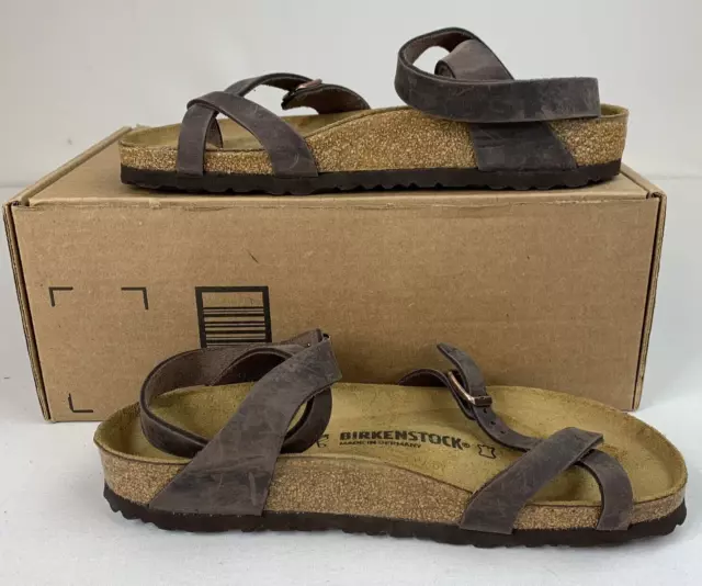 Birkenstock Yara Habana Sandals Women Size 40 or 9/9.5 US Oiled Leather NWOB