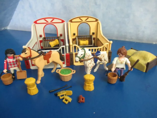 2 Pferdestall  Box Reiter Figuren Stroh  4190 5221 6926 Reiterhof Playmobil 8963