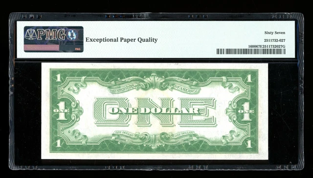 DBR 1928 $1 Silver Fr. 1600 FA Block Superb Gem PMG 67 EPQ Serial F14436411A 2