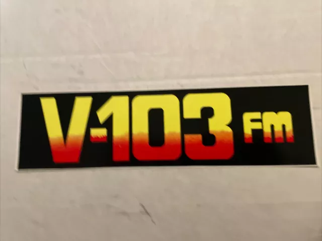 V-103 FM Radio Promotional Bumper Sticker Rare Music