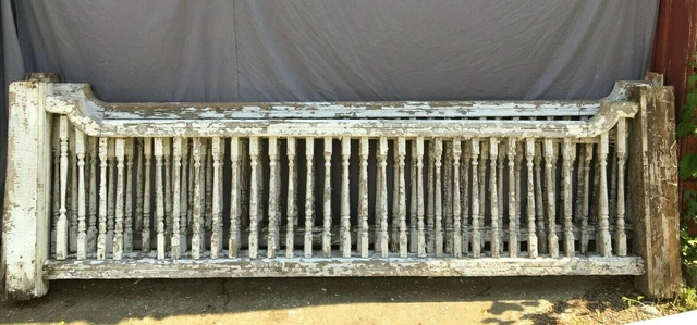 Antique 48 Linier Foot Of Porch Railing Spindles VTG White Architectural 935-21B
