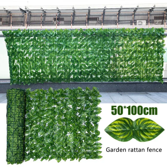 Künstlich Kunst Efeu Blatt-Zaun Hecke Wanddekoration Pflanzen/Sichtschutz-Grün