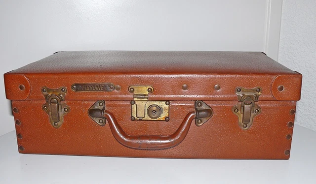 Petite Valise Ancienne Stella En Fibre Vulcanisée - Dans Son Jus