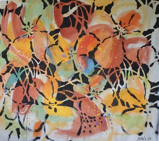 Dipinto acrilico su tela - 160 x 150 - tecnica mista - artista Ribis