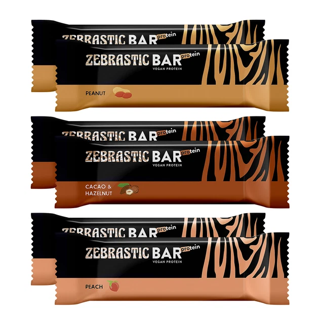 Barretta proteica barretta ZEBRASTIC TRY ME set da 6 (arachidi cacao e nocciola)