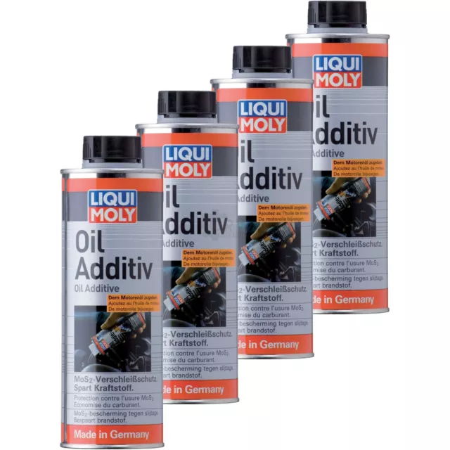 4x Liqui Moly 500ml Oil Aditivo Aceite MoS2 Protección contra Desgaste de 1012