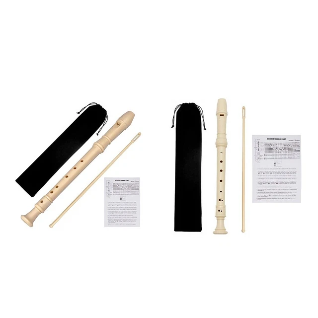 Easy to Use German Fingering Soprano Recorder Flute Cleaning Rod Included