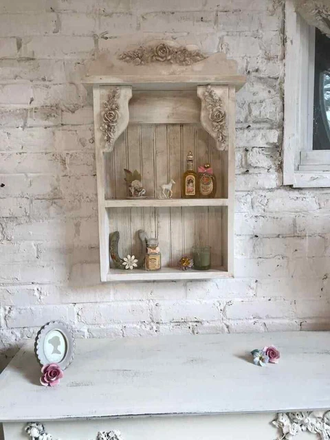 Painted Cottage Shabby Chic Hand Made Solid Wood Shelf