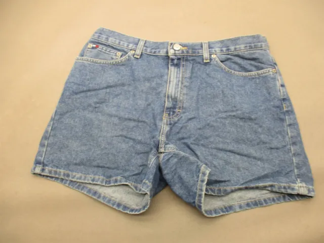 TOMMY HILFIGER Size 12 Womens Blue Cotton Blend Zip Fly Pocket Denim Shorts 035