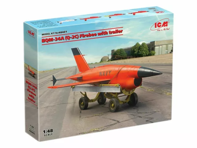 ICM 1/48 Maquette Kit Q-2C (BQM-34A) Firebee Avec Remorque ICM48401