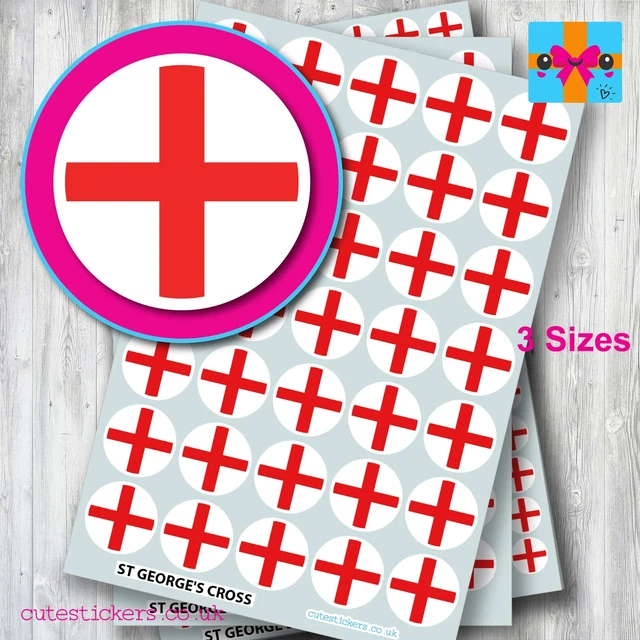 Stickers, Labels & Tags F023K England St George Cross Flag Oval External Car Bumper Sticker