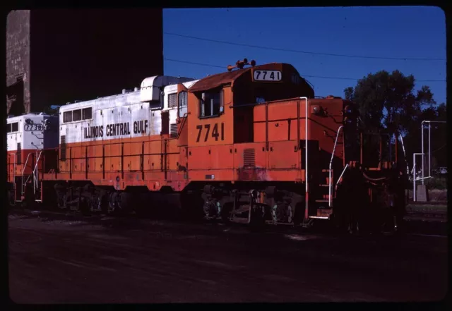 Original Rail Slide - ICG Illinois Central Gulf 7741 Council Bluffs IA 6-30-1985