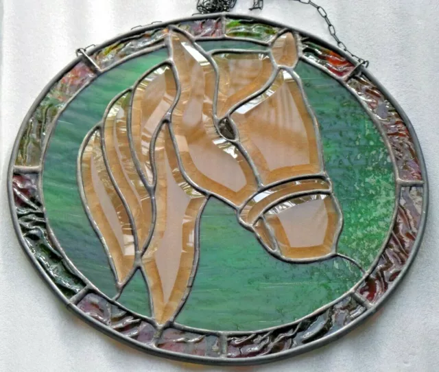 Bleiverglasung Bleiglas Suncatcher Fensterbild Facetten- Pferd in Tiffany 3