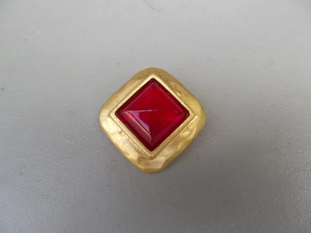 Broche Vintage LANCOME PARIS – Bijou Doré Forme Soleil En Métal Doré