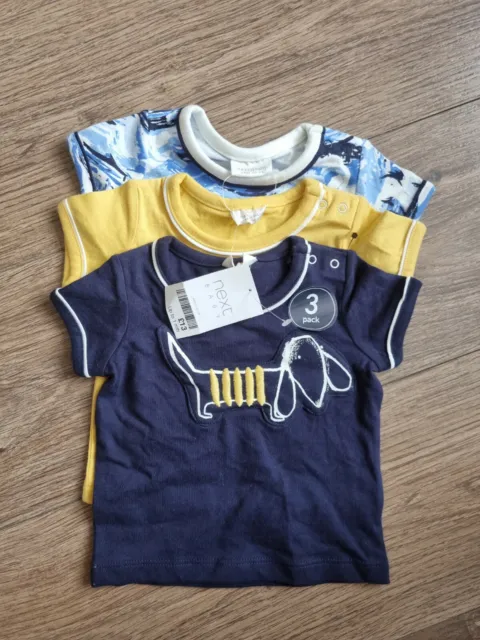 Next Baby Boys 3 Pack Tops T-Shirts First Size 100% cotton