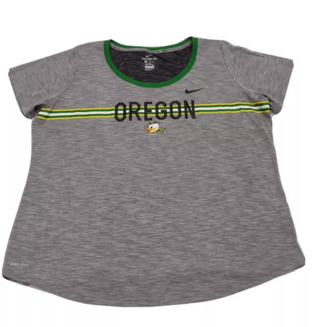 NIKE OREGON DUCKS Dri-Fit T-Shirt Gray & Green Youth XL $18.00 - PicClick