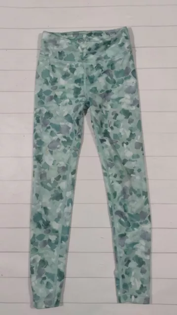 ATHLETA GIRL High Rise Chit Chat Crop Leggings Medium 8 10 Green Camo