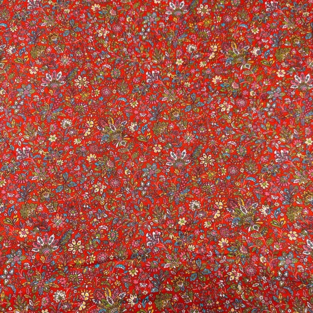1 Yard London Calling Orange Spice Floral Cotton Lawn Fabric Robert Kaufman