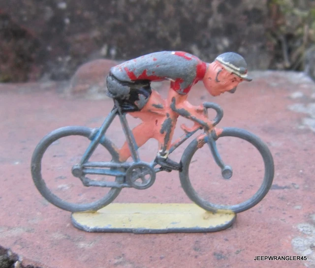 Figurine Coureur Cycliste Tour De France Années 60 - Hauteur 60 Mm, Plastique Peint, Excellent état