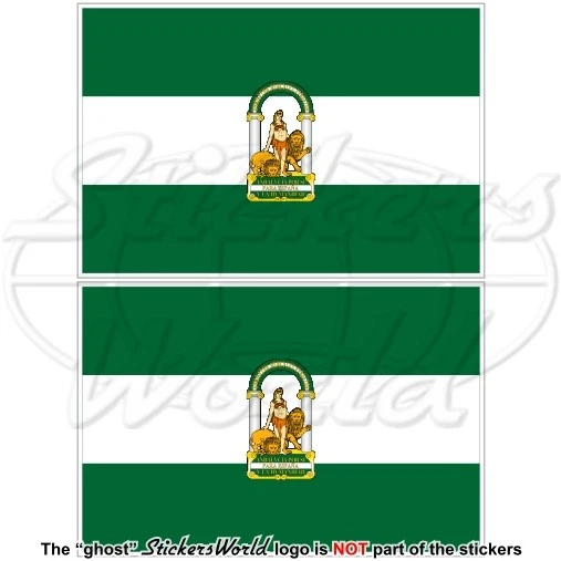 Spanien Stier Flagge Aufkleber - 7,6 Cm Bumper Sticker, 2 Stück, Vinyl, Wetterfest