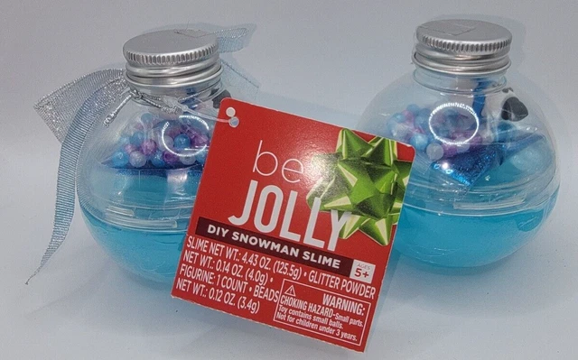 Paquete de 2 Be Jolly Slime & Suministros Kit Hágalo usted mismo Snowman Slime Brillo Cuentas - SELLADO