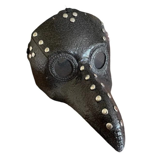 Plague Doctor Mask Black Long Beak Steampunk Cosplay Plastic Faux Leather Look