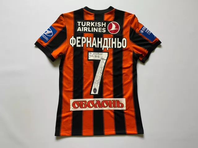 Shakhtar Ukraine Match Getragenes Fussball-Shirt Trikot Autogramm #7 Fernandinho