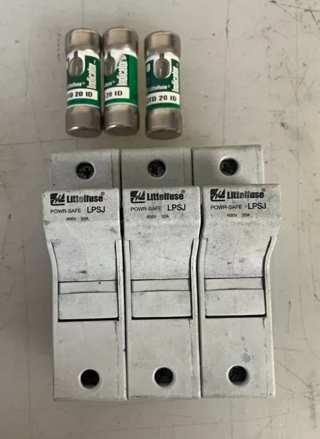 Littlefuse LPSJ30-3 600V 30A Fuse Holder & Fuses