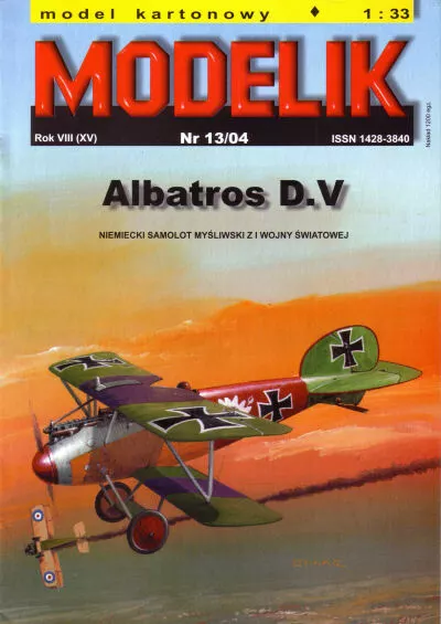 Modelik 13/04 - Doppeldecker Albatros D.V. - 1:33