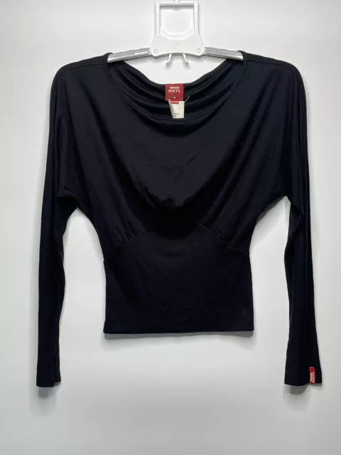 Miss Sixty Black Long Sleeve Stretch Top Blouse Shirt XS