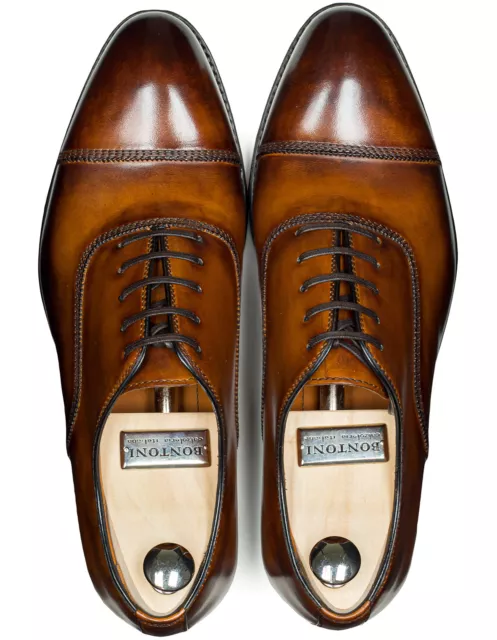 Bontoni Oxford Zapatos de Cordones En Coñac Con Expuesto Pulimento / RegEUR990