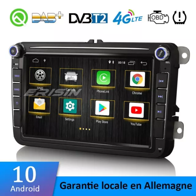 8" Carplay Android 10.0 Autoradio For VW Golf Passat Skoda Tiguan Touran T5 DAB+