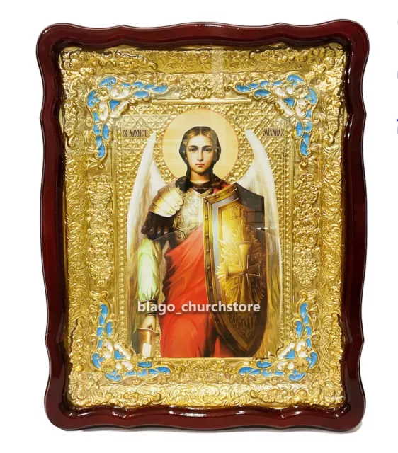 Handmade Church Icon Traditional Orthodox Christian Icon Archangel Michael 25.1"