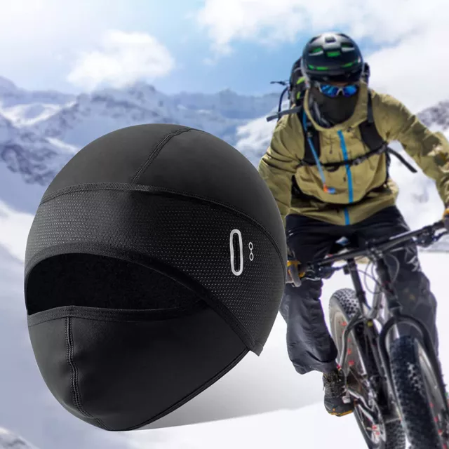 Winter Thermal Cycling Skull Cap Bike Motorbike Under Helmet Beanie Hat Black