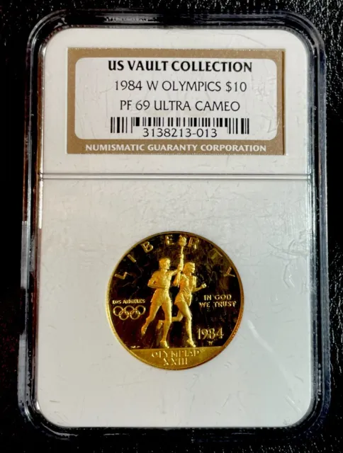 1984 W OLYMPICS $10 - NGC PF 69 ULTRA CAMEO Low Mintage Commemorative Gold Coin