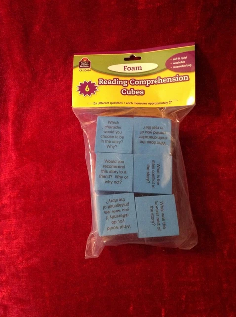 LEARNING RESOURCES SOFT Foam Reading Comprehension Cubes Set of 6 - New ...