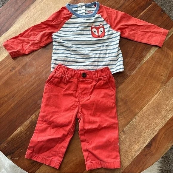 BABY BOYS 3-6 Month Outfit Set Baby BODEN & Carters Fox Animal
