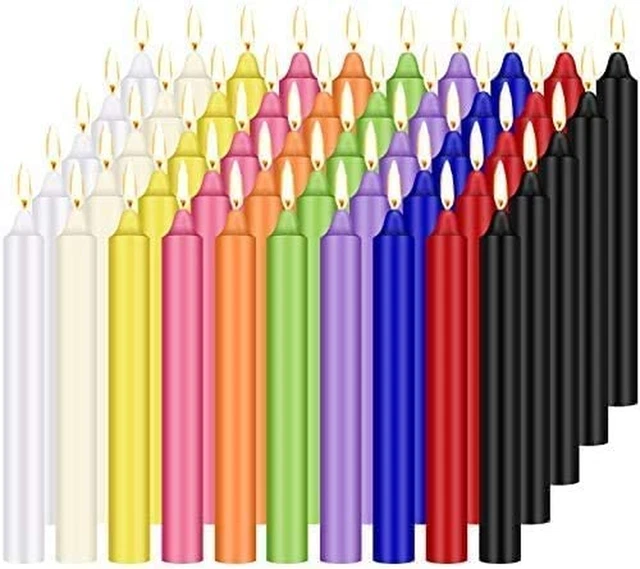 Unscented  Mini Chime Ritual Spell Taper Candle Set of 100 Traditional NEW