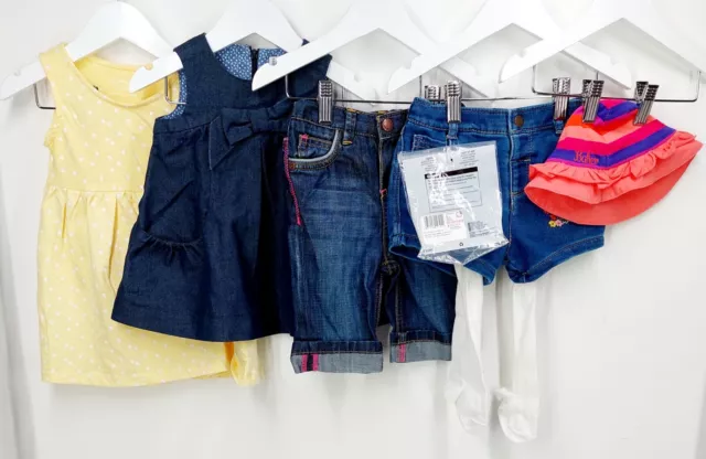 Cappello jeans abito Ted Baker Zara F&F bambina età 3-12 mesi set di 5 set