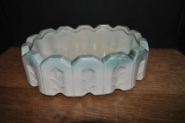 Mccoy Green And White Oval Planter