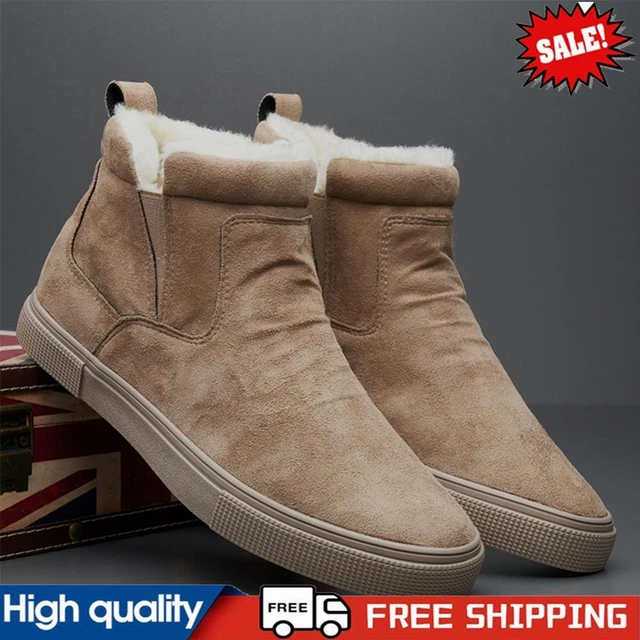 MEN CASUAL WALKING Boots Slip On HighTop Snow Shoes Waterproof for