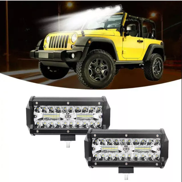 2x 1000W LED Arbeitsscheinwerfer Lichtbalken Lightbar Auto LKW Bagger 12V-24V DE