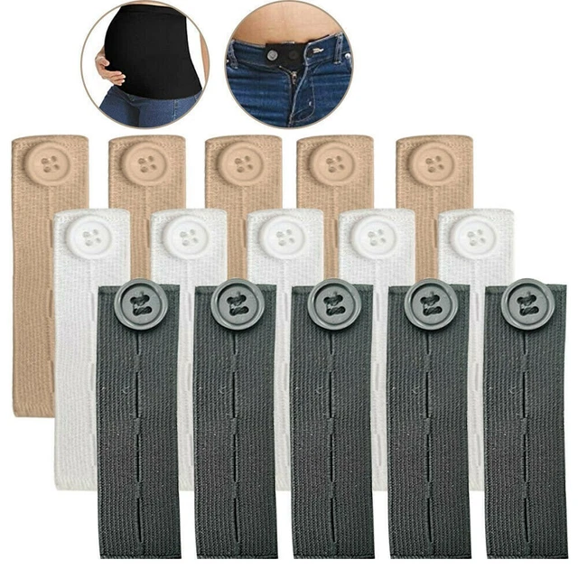 Neuf Taille Bande Boucle Ceinture Bouton Pantalon Élastique Fermeture Pantalon