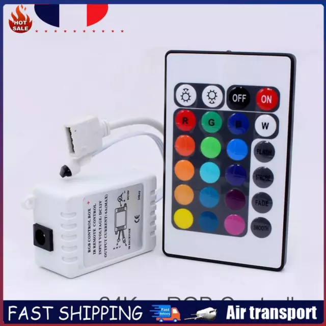 24 Keys Infrared Controllers Color and Brightness Adjustable DC12V Home Use FR