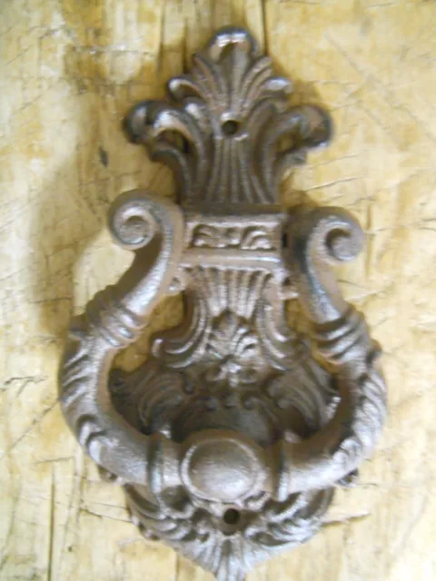 Cast Iron Antique Style VICTORIAN  SCROLL Door Knocker Brown Finish