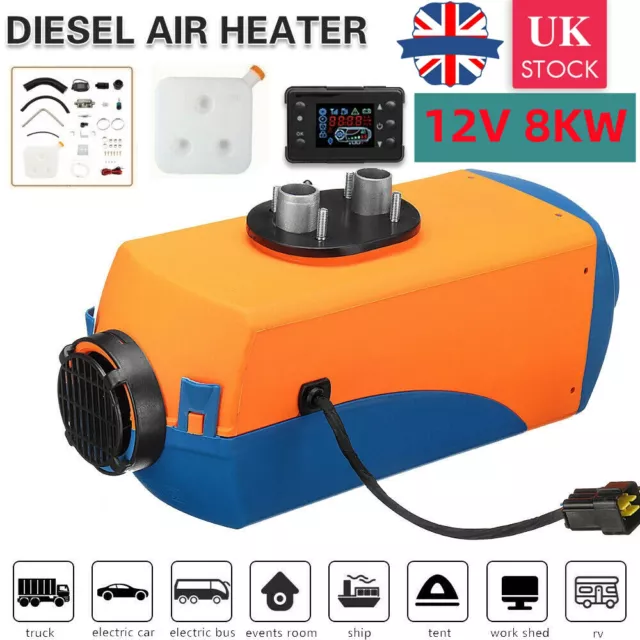 12V 8KW Air Diesel Night Heater 8KW Remote LCD Monitor For Car Truck Motor Boat