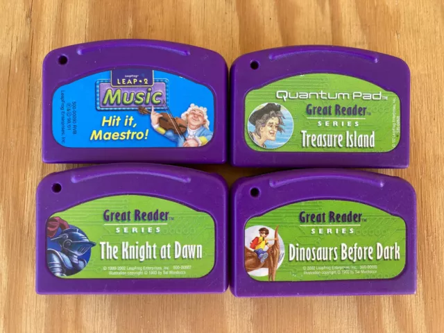 Lot 4 LeapPad Leap Frog cartridges Great Reader Treasure Island Music Maestro