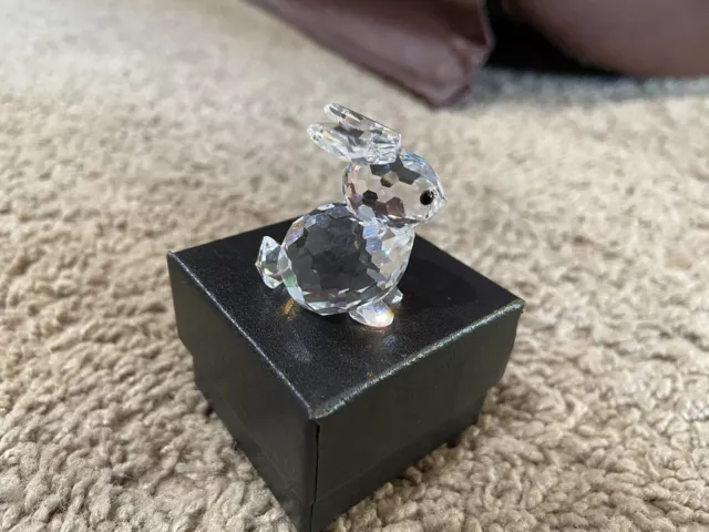 Swarovski Crystal "In a Summer Meadow" Mini Sitting Bunny Rabbit Figurine Logo