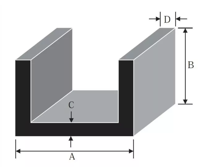 ALUMINIUM CHANNEL METRIC 10mm 15mm 30mm 40mm 50mm