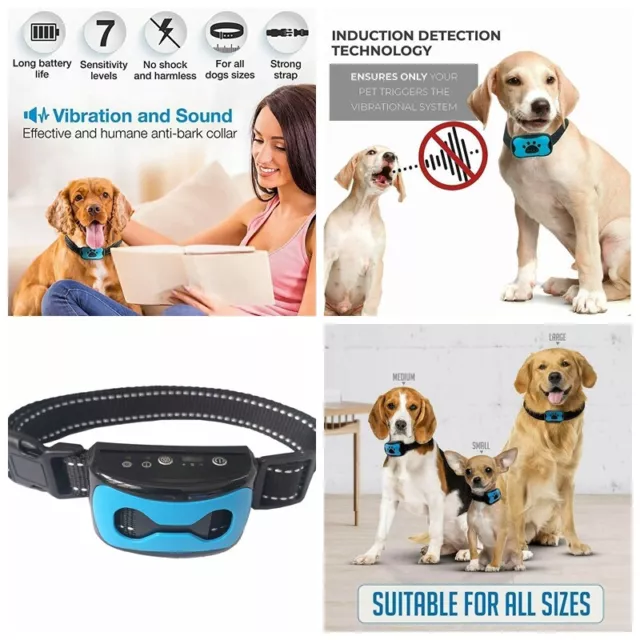 Waterproof Rechargeable Auto Anti Bark Dog Collar Stop Barking No-Shock Trainer